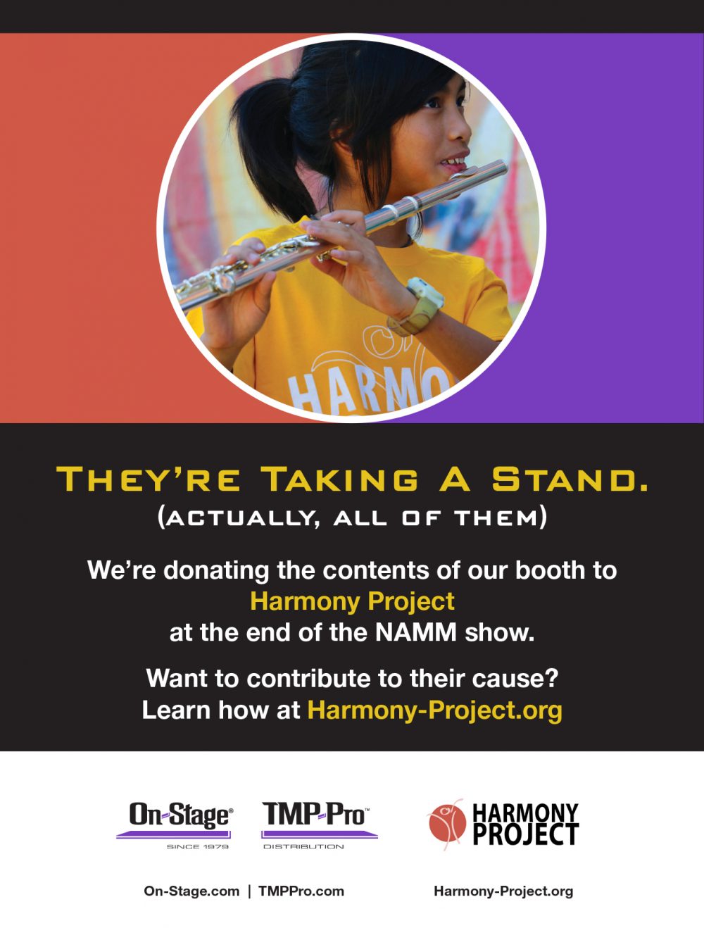 On-Stage Supports Donates NAMM Booth Products to Harmony Project