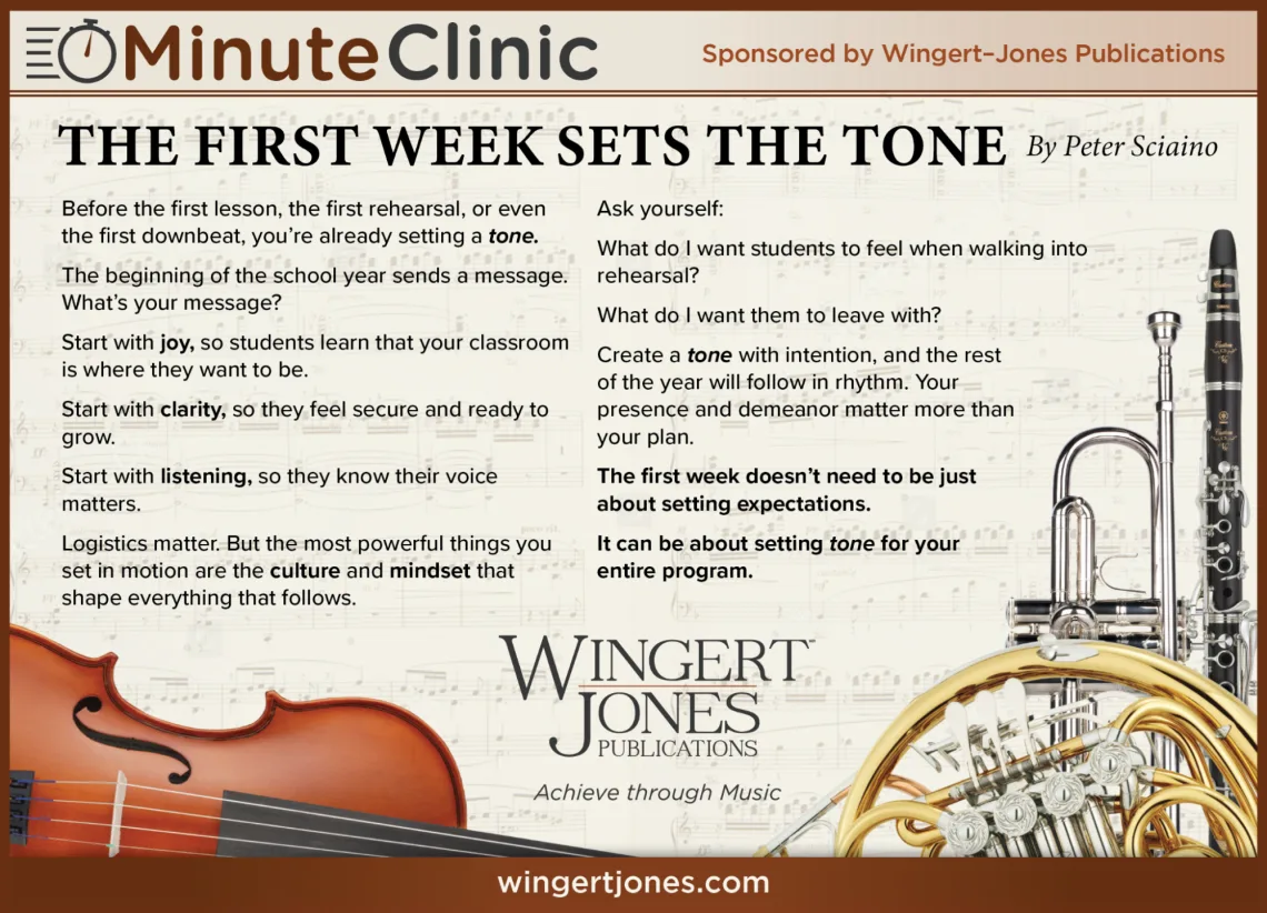 The First Week Sets the Tone By Peter Sciaino